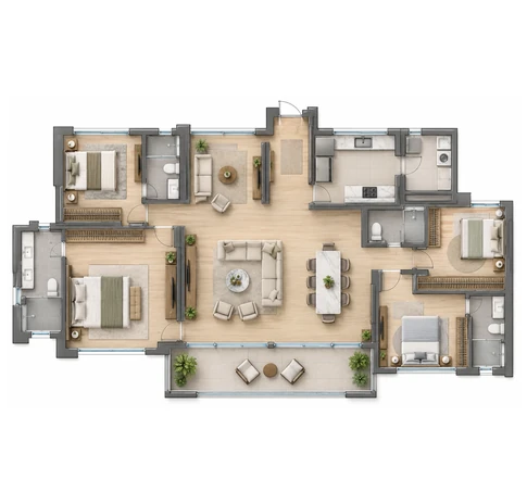 4 BHK floor plan at Sobha Liora Whitefield